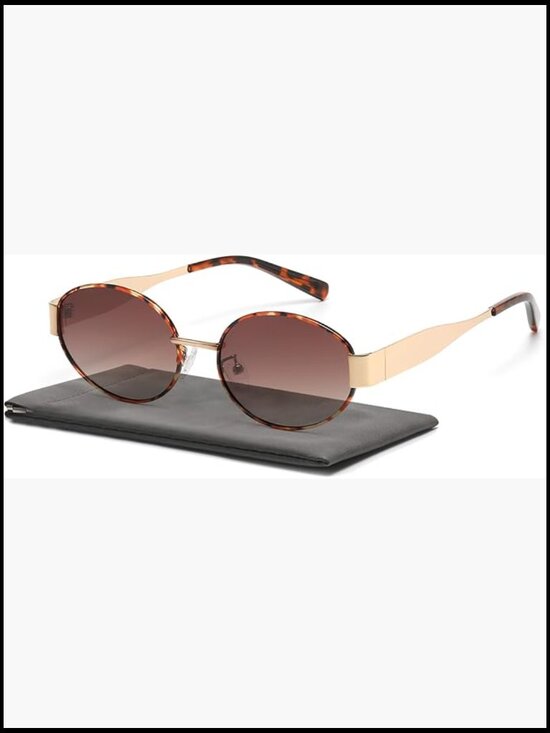 Metal Frame Retro Oval Polarized Sunglasses UV400 Protection main image 7